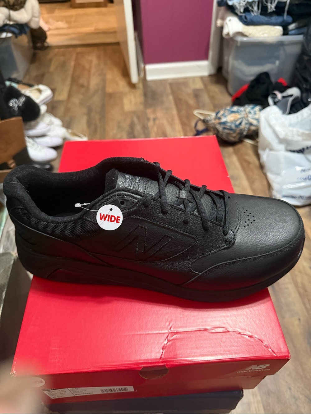 New Balance Men's Athletic Lace-Up Sneakers in Black